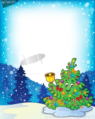 Image of Frame with Christmas tree topic 3