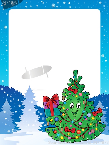 Image of Frame with Christmas tree topic 1
