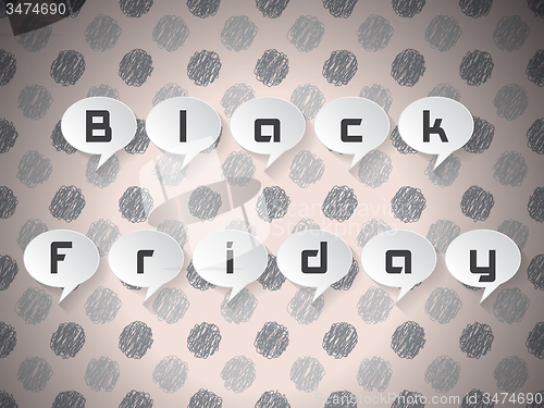 Image of Black Friday text on speech bubbles 