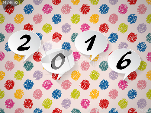 Image of Colorful background with speech bubbles and 2016 text