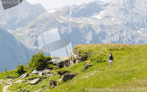 Image of Hiker, young woman with backpack