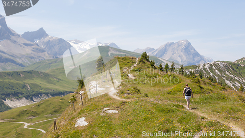 Image of Hiker, young woman with backpack