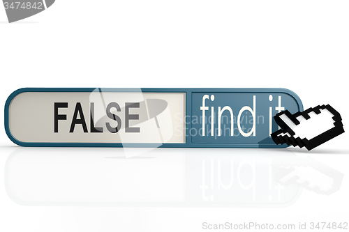 Image of False word on the blue find it banner 