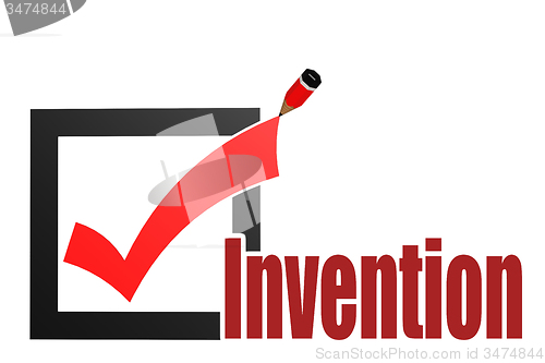 Image of Check mark with invention word