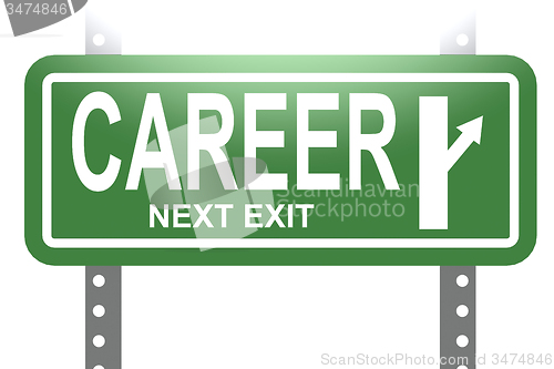 Image of Career green sign board isolated