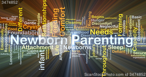 Image of Newborn parenting background concept glowing