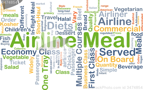 Image of Airline meal background concept