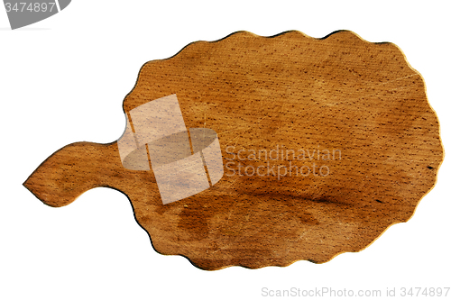 Image of old wooden board for cutting food