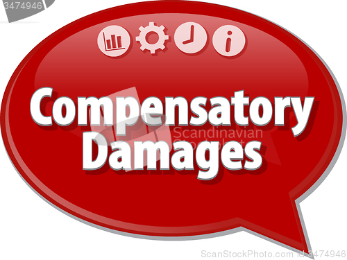 Image of Compensatory Damages  Business term speech bubble illustration