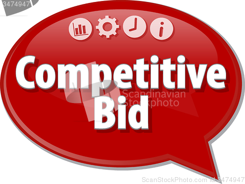 Image of Competitive Bid  Business term speech bubble illustration