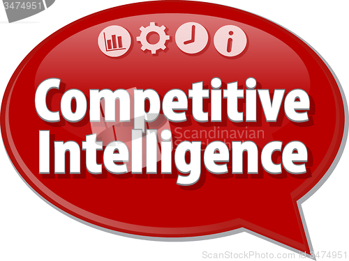 Image of Competitive Intelligence  Business term speech bubble illustrati