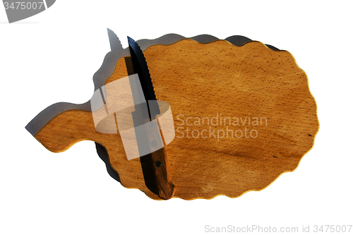 Image of old wooden board for cutting food