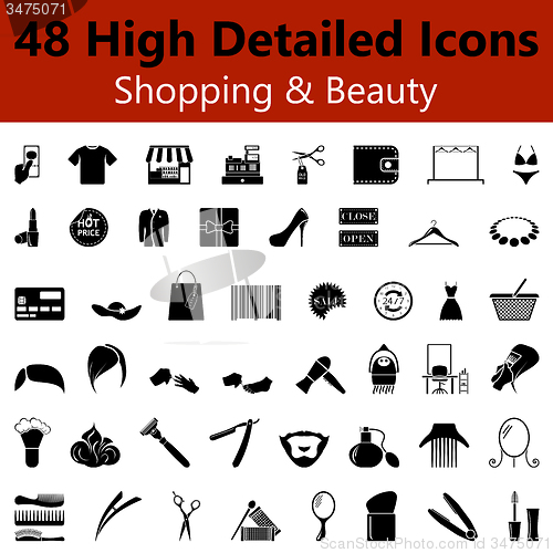 Image of Shopping and Beauty Smooth Icons 