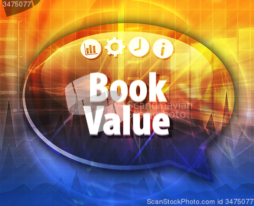 Image of Book Value  Business term speech bubble illustration