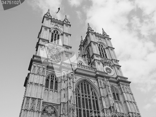 Image of Black and white Westminster Abbey in London