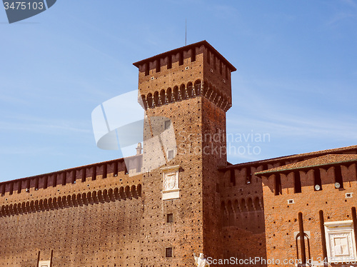 Image of Retro look Castello Sforzesco Milan