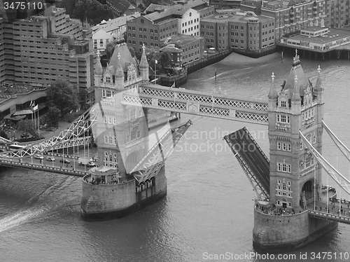 Image of Black and white Aerial view of London