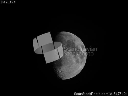 Image of Black and white Gibbous moon