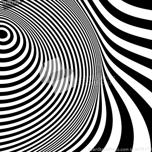 Image of Black and white abstract striped background. Optical Art. 