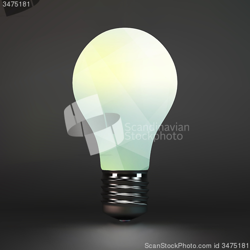 Image of Lightbulb idea symbol. 3d vector illustration. 