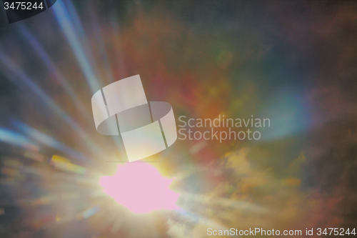 Image of heavenly solar radiant air landscape