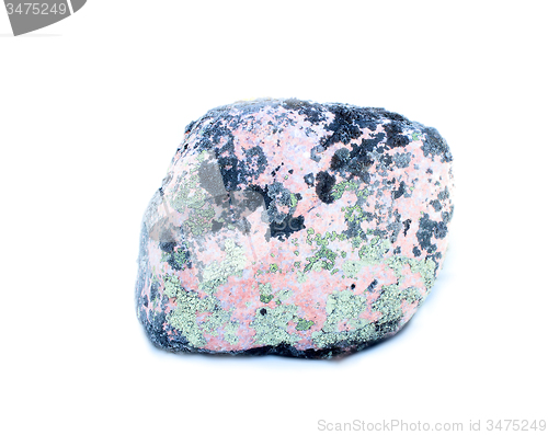 Image of stone from the mountains tundra on a white background