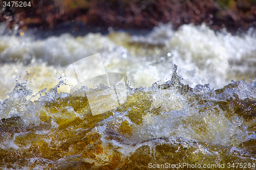 Image of closeup of  rapid waters of  river strong