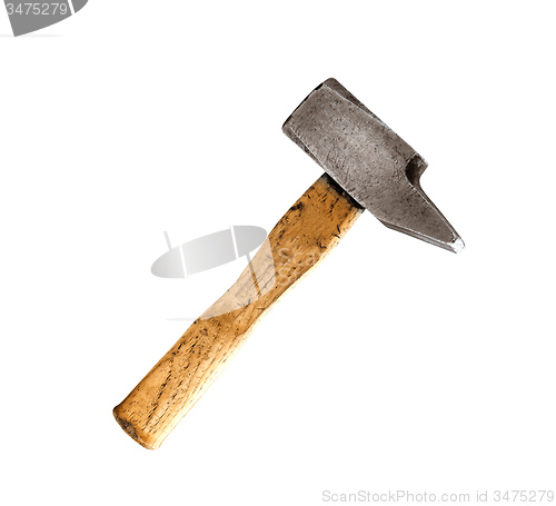 Image of wood hammer isolated