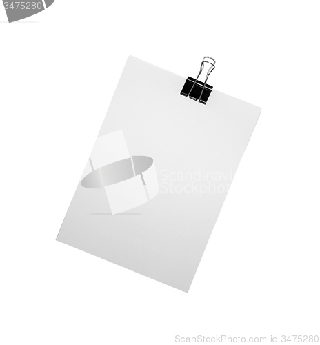 Image of paper and bulldog clip