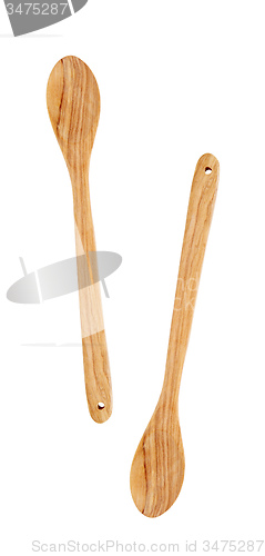 Image of wooden spoons isolated on a white