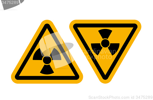 Image of Radiation signs with glossy yellow surface