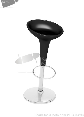 Image of black bar stool isolaetd on white background
