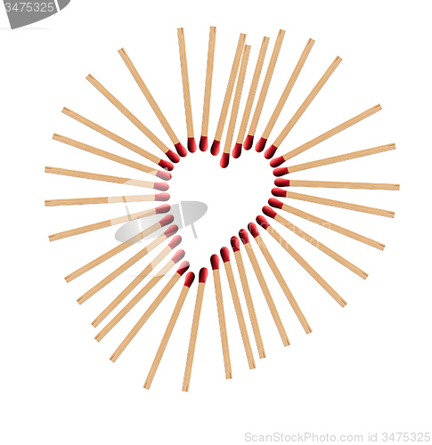 Image of heart from matchsticks