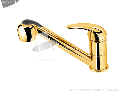 Image of golden bathroom faucet