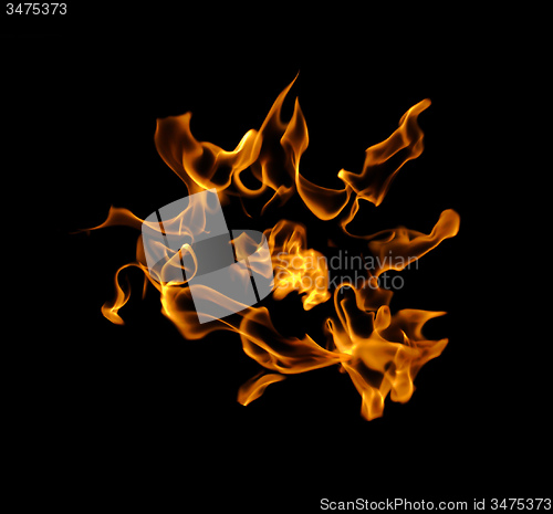 Image of fire on a black background