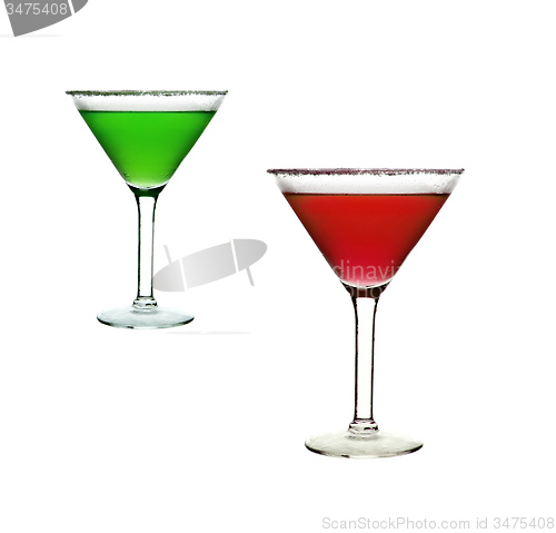 Image of Isolated red and green cocktails