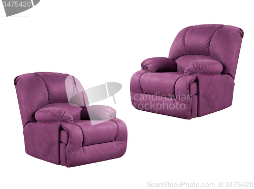Image of Bright purple leather Armchairs