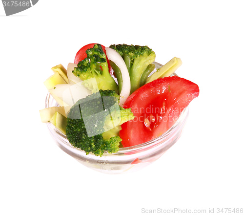 Image of vegetables in a small gass