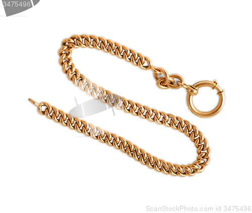 Image of gold chain isolated