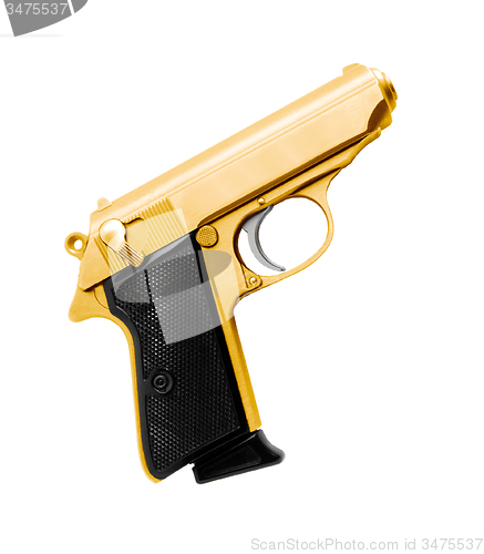 Image of Golden revolver gun