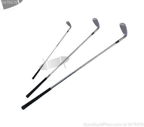 Image of Golf clubs isolated over a white