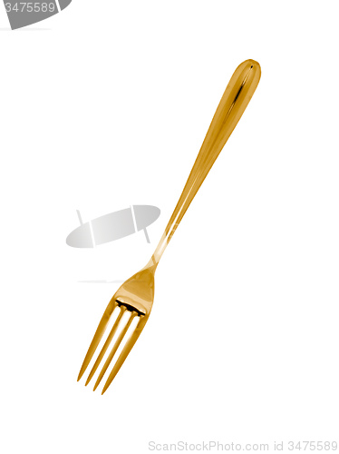 Image of Golden fork isolated 