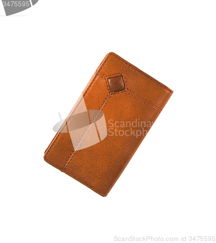 Image of Brown shiny wallet isolated