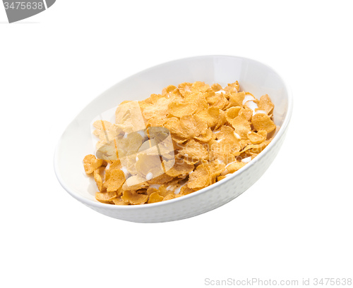 Image of Cornflakes in porcelain bowl 