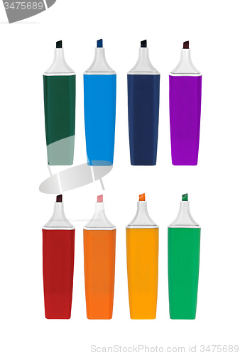 Image of Colorful markers isolated