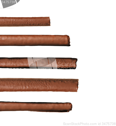 Image of five bars of chocolate with caramel