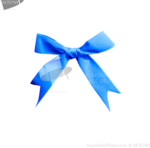 Image of single satin blue bow 