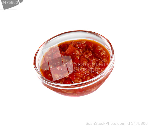 Image of Tomato sauce in a small glass