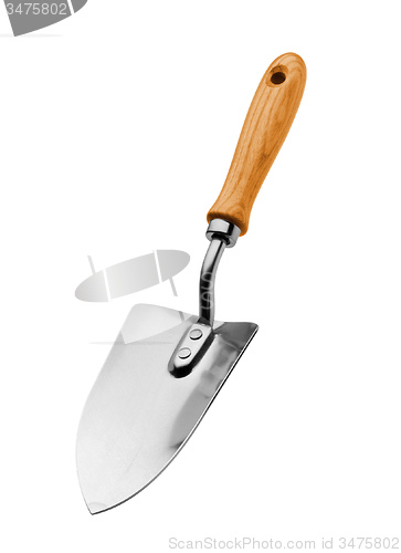 Image of trowels with wooden handles isolated