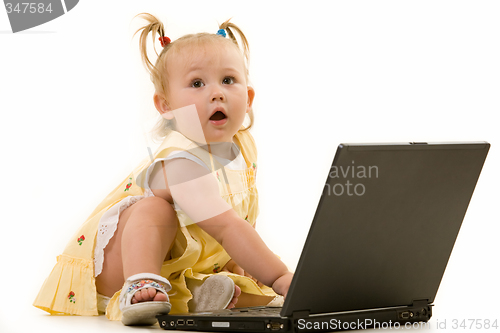 Image of Baby on laptop